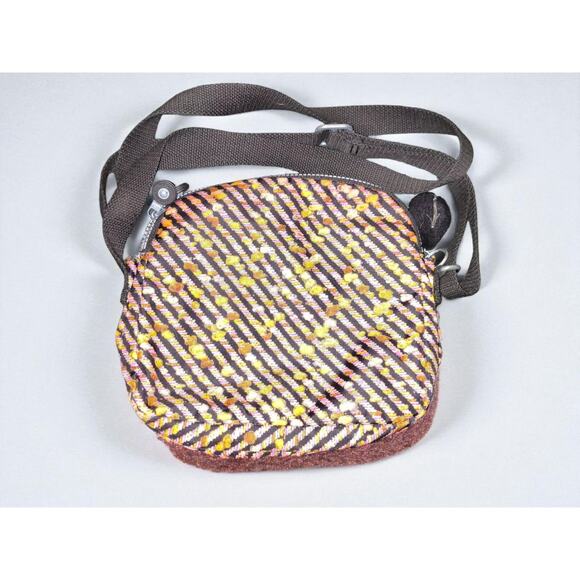 Kipling Bag Callie Crossbody Handbag Purse Black Diagonal Stripe Zip Pocket - Picture 2 of 4